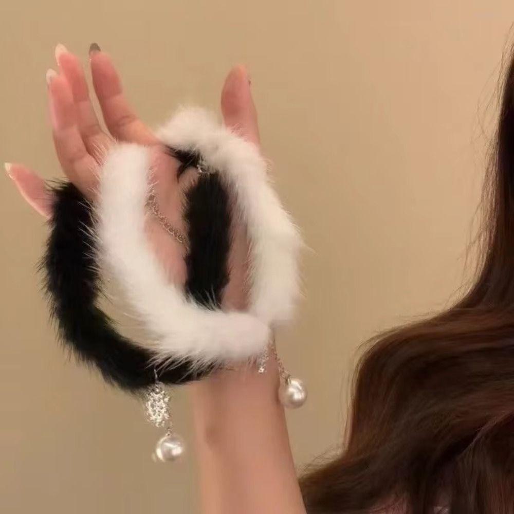 Чокер Перышко Снежинка Плюшевый Воротник Новое Жемчужное Ожерелье Зима