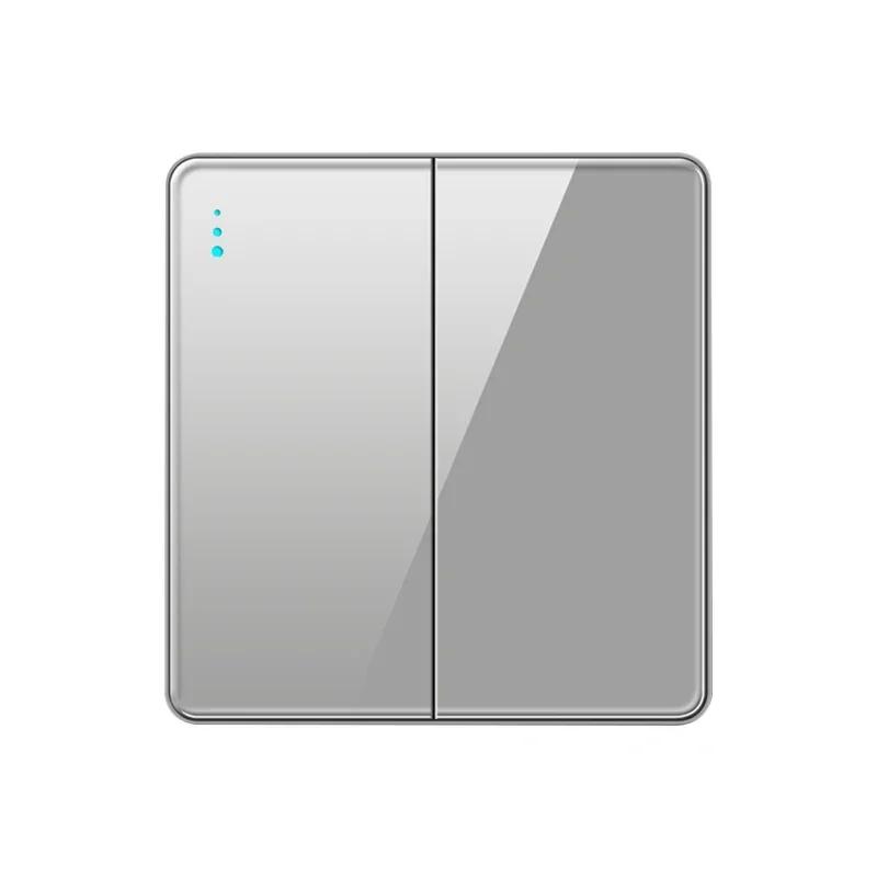 EU RU UK Standard 1/2 Way Wall Light Switch Luxury Full Tempered Glass Panel ON OFF Power Push Button Switch1/2/3/4 Gang Type 86