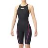 Arena Racing Swimsuit for Junior AQUA ADVANCED Junior Half Spats Black R140 [FINA Approved] Girls, (Cross Back), (BKPK) ARN-1020WJ