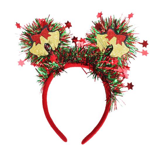 Рождественский ободок для волос для женщин, девочек, праздничный, с елкой/оленем/снеговиком/колокольчиком, аксессуар для волос с мишурой для рождественской вечеринки, сувенир