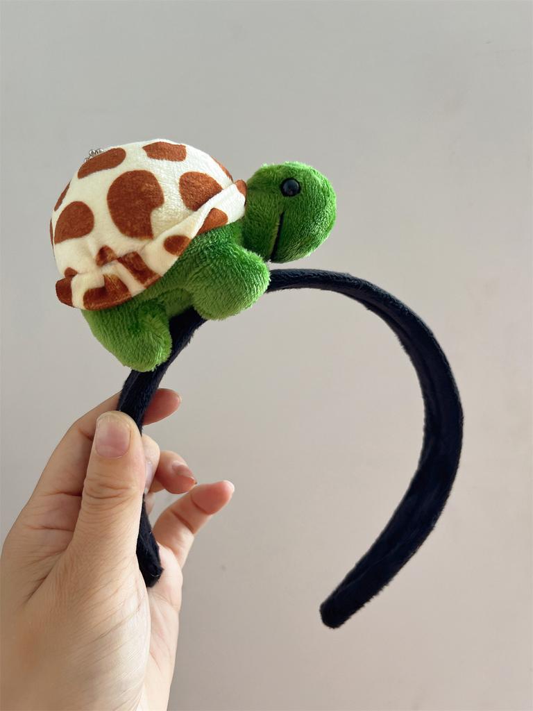 Cute Turtle Doll Plush Headband Wash Makeup Beach Vacation Hair Band Cartoon Animal Autumn Spring Headdress Hair Accessories
