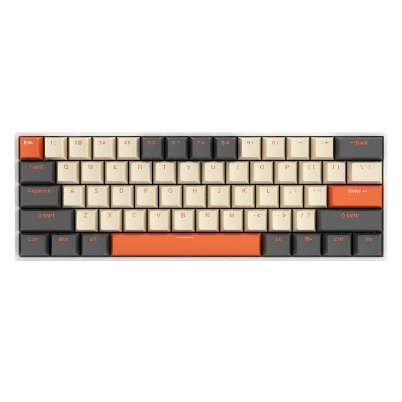 61-Key Mini Mechanical Keyboard with Three-Mode Wireless Bluetooth, Red Tea Switch for Laptop Gaming & Office