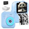 For Thermal Print Large IPS Ages Boys and Birthday Educational Blue [New 2025] Kids' Camera, 48MP, 1080P, 2.0-inch Screen, Type-C Rechargeable, 3-12,