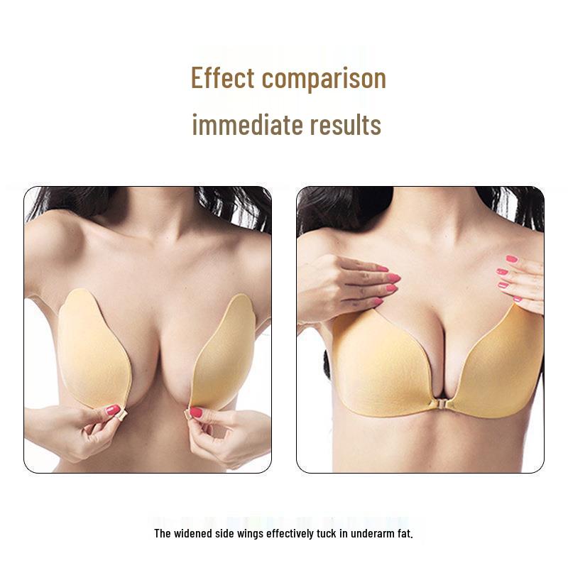 Silicone Invisible Push-Up Winged Breast Pasties: Strapless Breathable Bra for All Bust Sizes