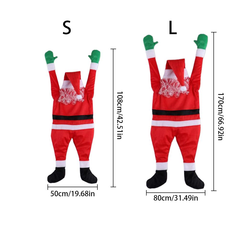 Christmas Decoration Funny Pendant Easy Installation Christmas Ambiance Wall-Climbing Santa Easily Hangs On Doorframes Gutters