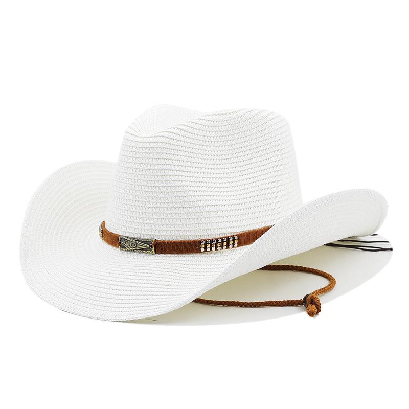Wide Brim Straw Cowboy Hat For Men And Women, Western Cowgirl Hat, Fashion, West Fancy Dress, Party Headwear, Unisex Cap, Summer