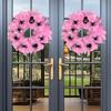 Halloween Home Decor Indoor Outdoor Halloween Wreath Spooky Halloween Wreath with Pink Gauze Spiders Decorative Front