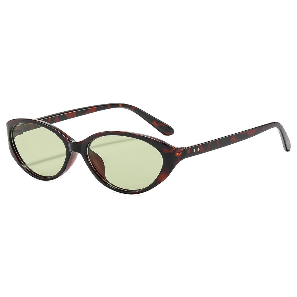 New sunglasses women's red retro oval sunglasses anti-ultraviolet high definition driving anti-glare