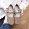 Processing Custom New Spring and Summer French One-pedal Soft-soled Casual Round Head Versatile Mary Jane Shoes Flat-bottomed Folds