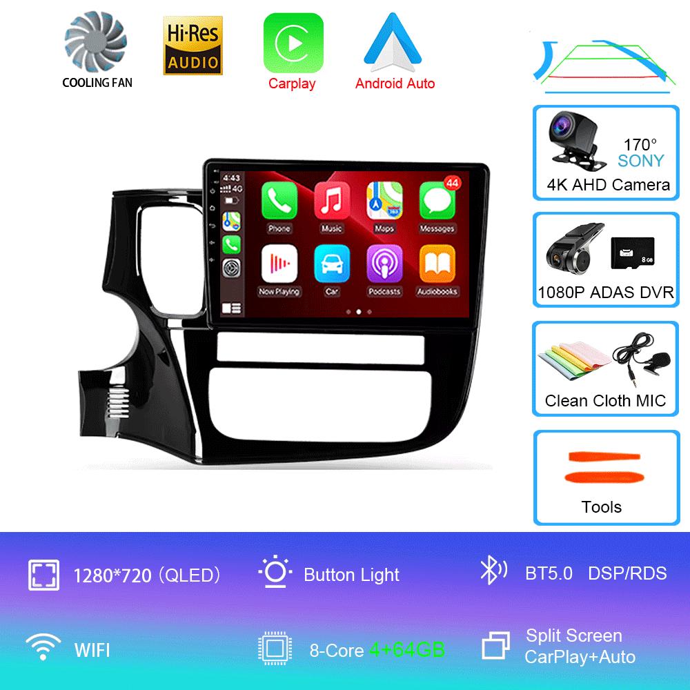 Автомобильное радио Android 14 Carplay для Mitsubishi Outlander 3 GF0W GG0W 2012-2018 Мультимедиа Видео Плеер Навигация Стерео GPS 2din