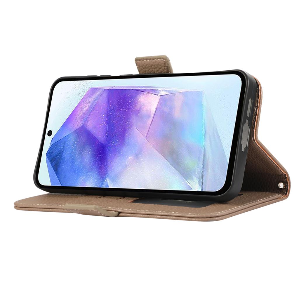 For Samsung Galaxy A15 5G/4G Leather Case with Card Holder, Straps, Shockproof Wallet Phone Cover