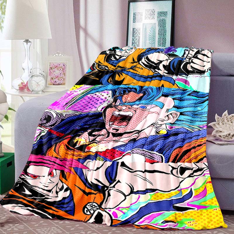 Dragon Ball Anime Print Blanket Warm Comfortable Flannel Blanket Suitable for Bedrooms, Sofas, Beds, Chairs, Picnics, Travel