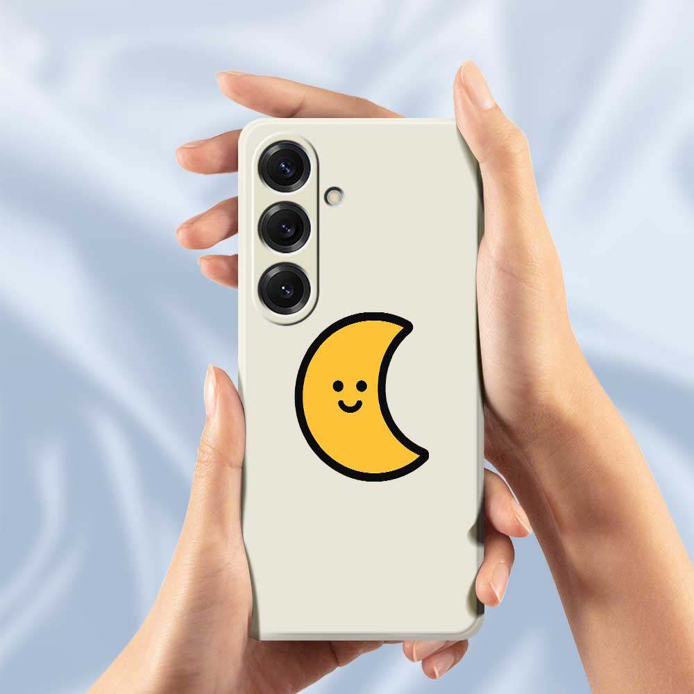 Чехол для Samsung Galaxy S25, печать узора «Желтая луна», прямой край, задняя крышка телефона из ТПУ