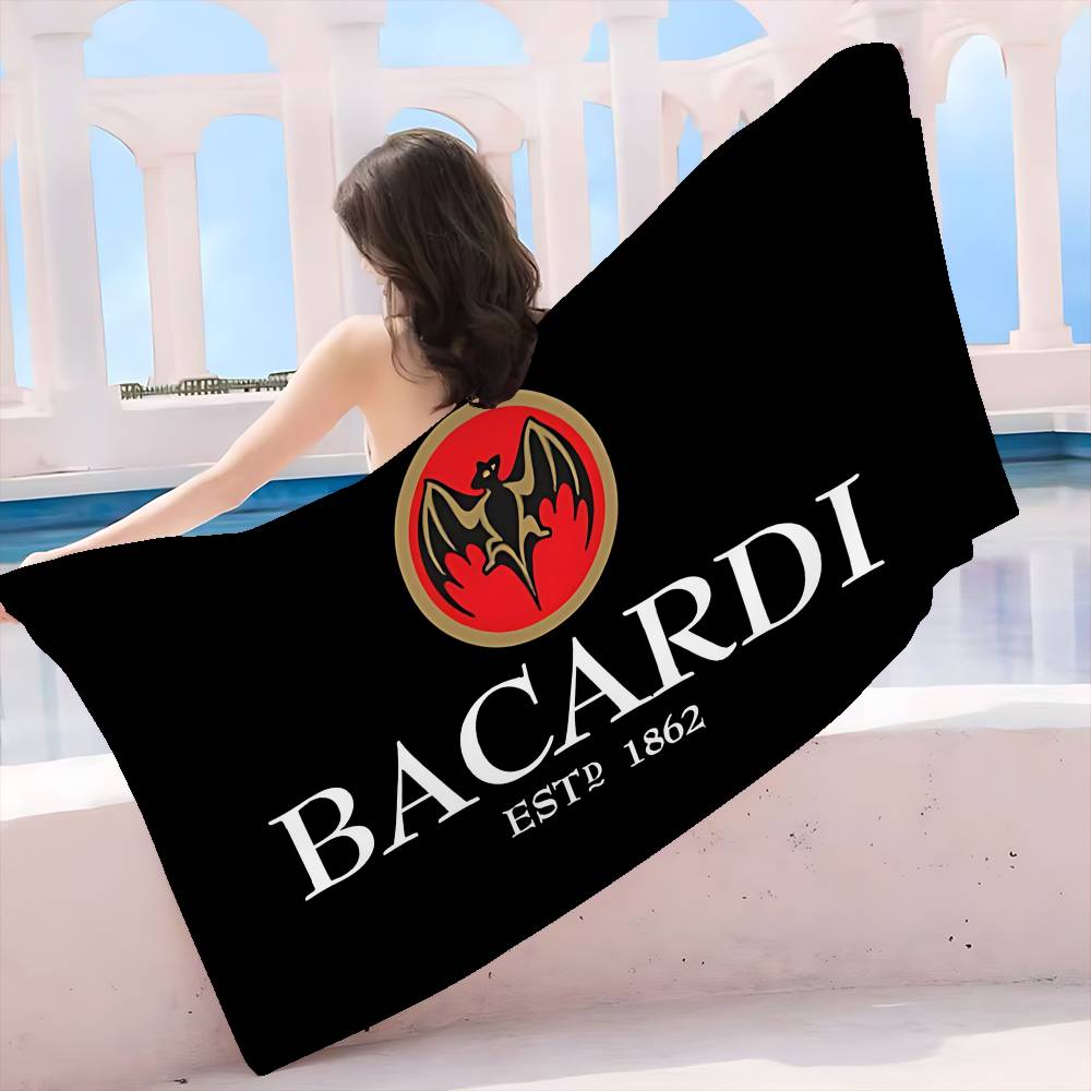 B-Bacardi Ром Летучая Мышь Вампир Микрофибровое Одеяло Быстросохнущие Пляжные Полотенца Большой Размер Печать Супер Впитывающее Полотенце-Одеяло для Бассейна