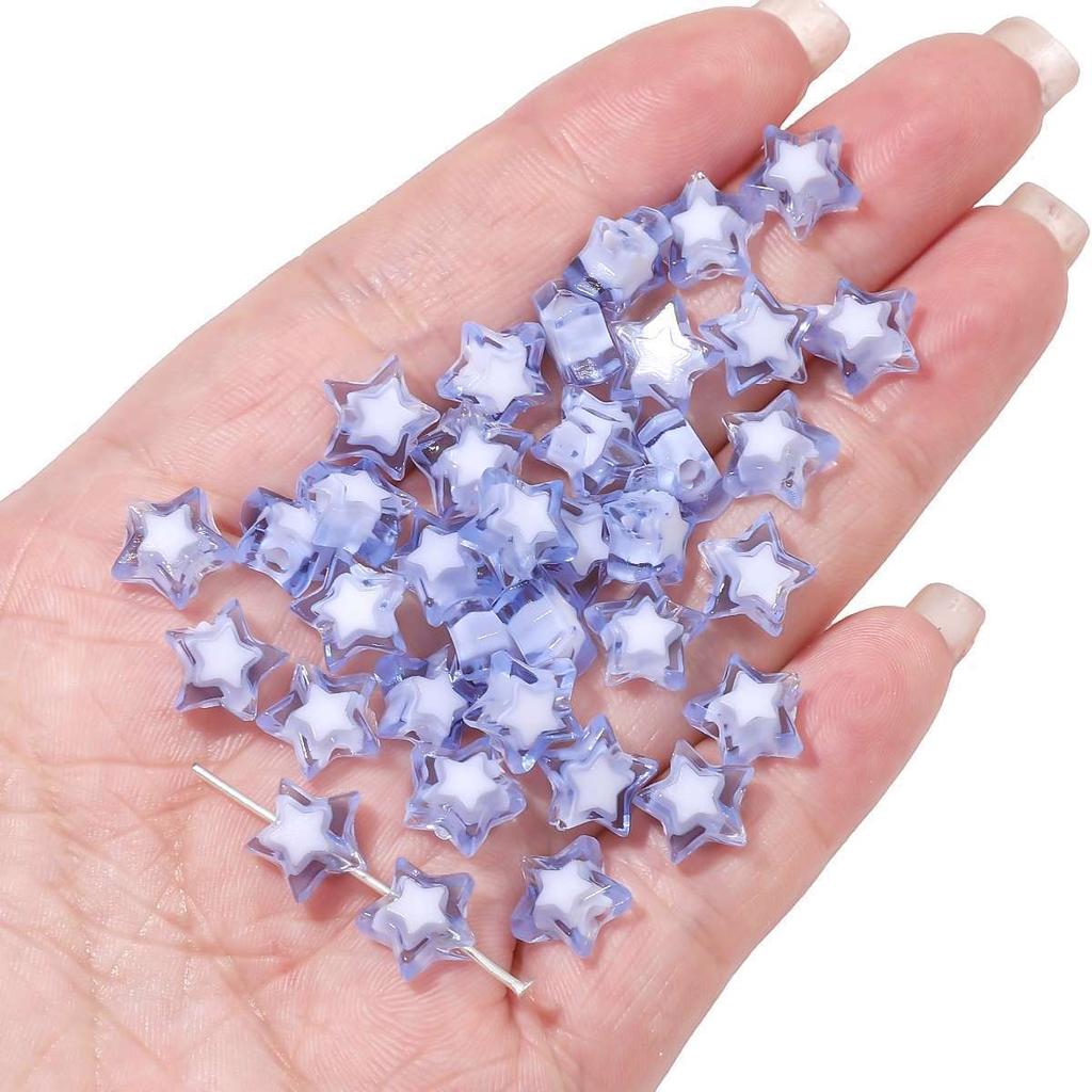 Бусины для браслетов ручной работы Акриловые двухцветные бусины Пентаграмма Бусины россыпью Бусины ручной работы Ожерелье из бисера своими руками Ювелирные изделия Аксессуары