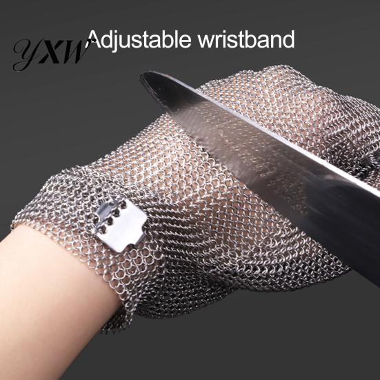 Metal Mesh Glove 1Pc Cut Resistant Food Grade Stainless Steel Kitchen Cooking Chainmail Meat Cutting Oyster Shucking Butcher Heavy Duty