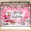 Flat banner 1 piece. Christmas-themed background fabric cute cartoon snow scene polyester materialZL