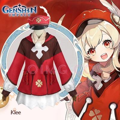 Genshin Impact Костюм для косплея Кле, униформа, парик, косплей, аниме, китайский стиль, костюмы на Хэллоуин для детей, девочек, женщин, игра Кэ Ли