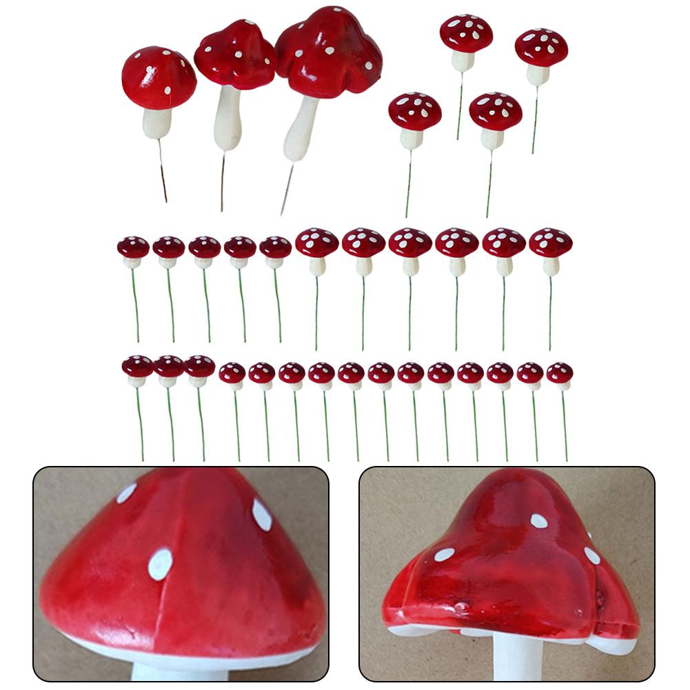 Enchanting Foam Toadstool Mushrooms Fairy Garden Decorations Set of 33
