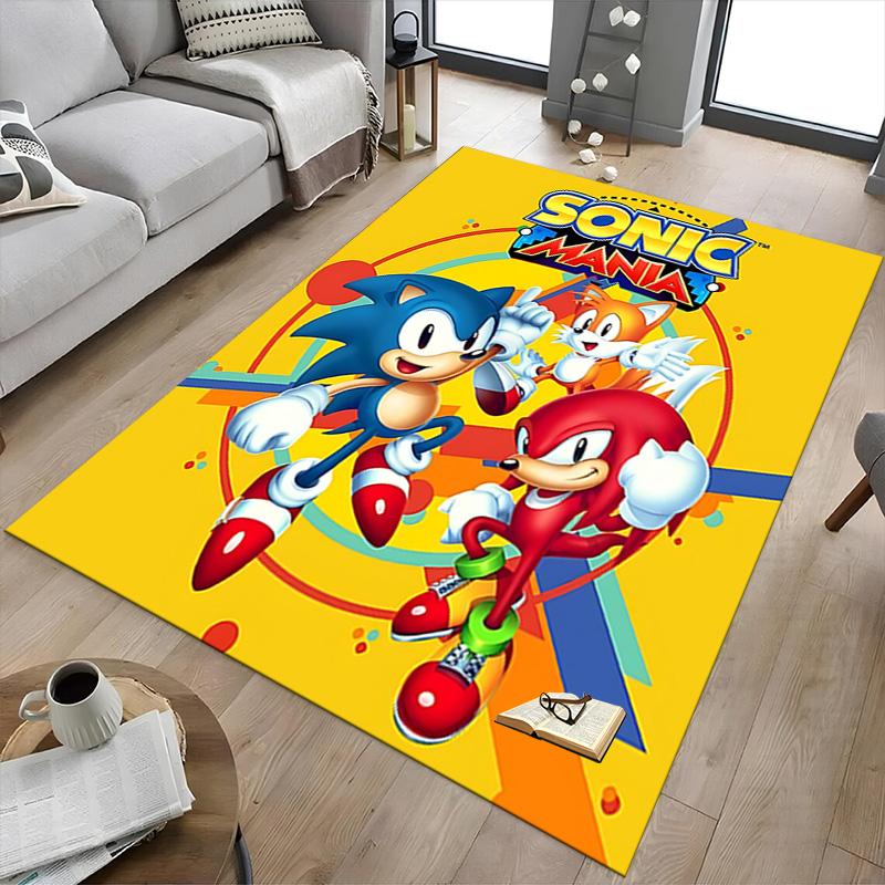 Sonic Mania Characters Carpet for Playroom Bedroom Living Room Sofa Home Decor,kids Game Area Rug Non-slip Floor Mat