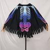 Halloween Skeleton Poncho Hooded Skeleton Cape Halloween Party Costume Cosplay Outfit for Kids Adults