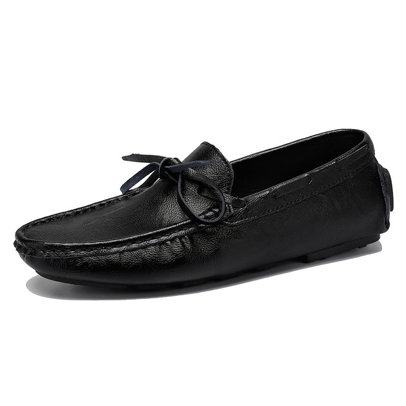 Fashion Soft-Soled Ultra-light Loafers Elegantes Mens Casual Leather Shoes Breathable Slip On Flats Solid Color Man Moccasins Boat Shoes