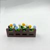 Miniature Rose Fence Flower Set: Figurine Photo Props & Mini Potted Plant for Balcony Partition Home Decor.