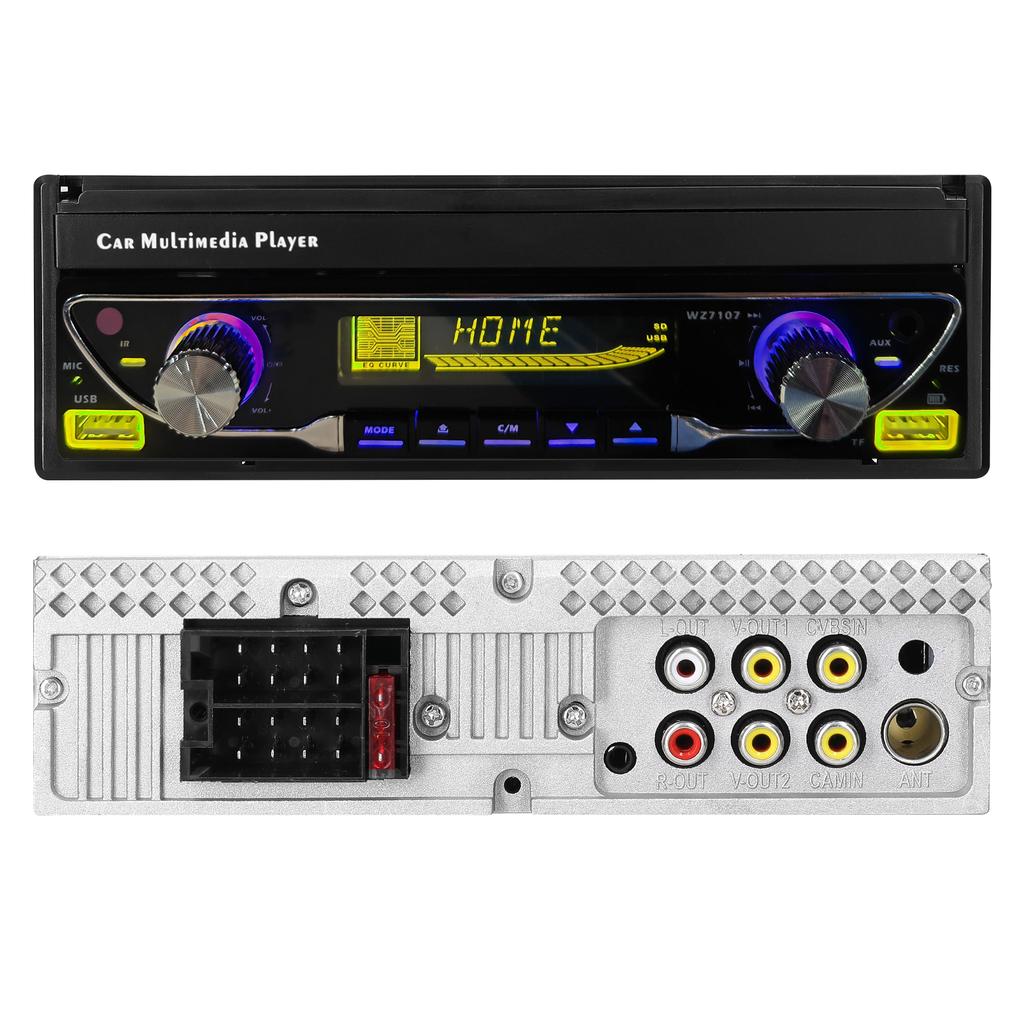 7-дюймовая автомобильная стереосистема с одним DIN и телескопическим сенсорным экраном, FM-радио, поддержка BT MP5-плеера