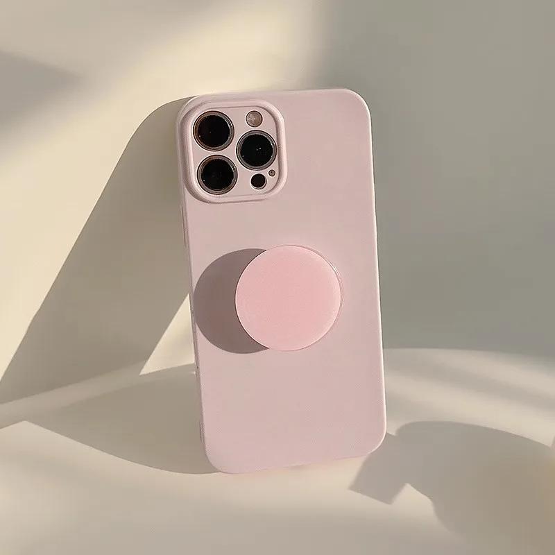 Чехол с держателем, противоударный, цвет конфетти, для iPhone 16 15 14 13 12 11 Pro Max Plus, простой, мягкий силиконовый бампер