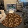 Modern Round Butterfly Multicolor Area Rug, Non-Slip Floor Mat for Kids Room