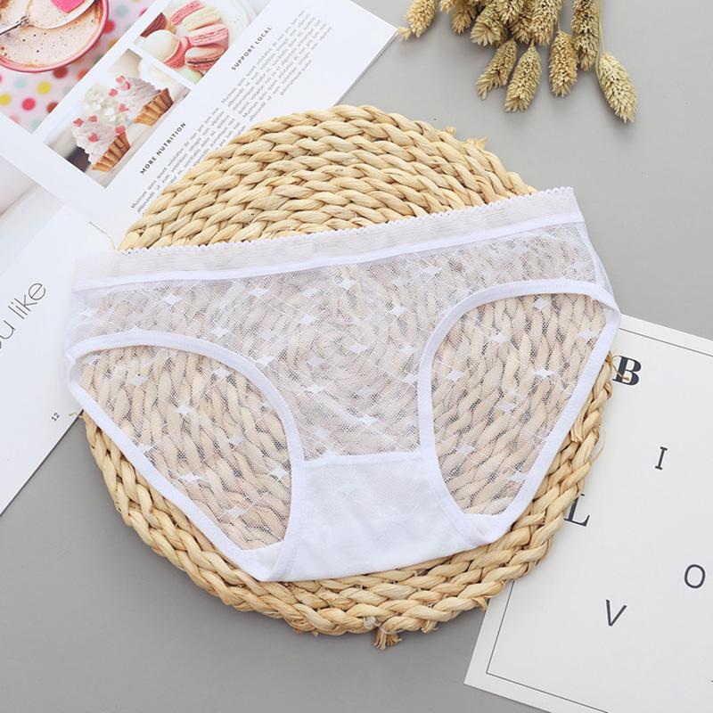 Sexy Net Yarn Panties Women Low Waist Transparent Briefs K142