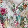 Women Print Embroidery Flower Hollow Out Chic Boho Beach Dress V-neck Puff Sleeve Mini Short Holiday Seaside Dresses
