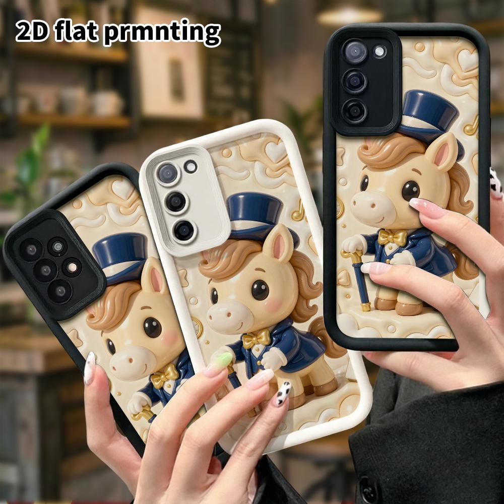 Чехол для телефона: 2D плоский дизайн, подходящий для защитного чехла Samsung Galaxy A34 A35 M05 M06 S20 S22 S21 FE Plus 5G, Джентльмен Пони, идеальный Рождественский и H
