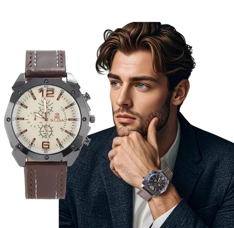 Мужские повседневные часы из нержавеющей стали с сетчатым ремешком, простые кварцевые часы с круглым циферблатом, деловые наручные часы Orologi Di Lusso Leggeri