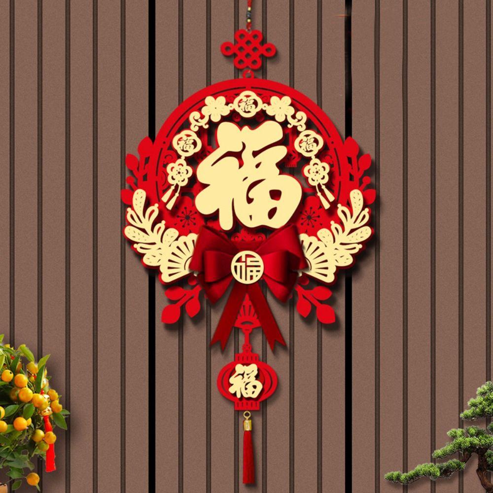 Красный китайский узел с кисточками, подвесной орнамент, китайское новогоднее украшение, подвесная стена