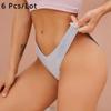 6 шт./лот, женские хлопковые трусы, бикини с низкой талией, нижнее белье, трусики