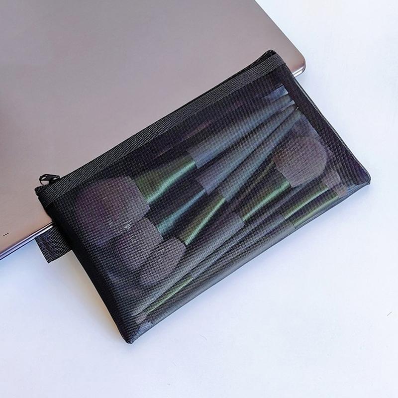 Makeup Pouch Lipstick Makeup Brush Storage Bags Student Color Mesh Pencil Case Ins Travel Cosmetic Organizer