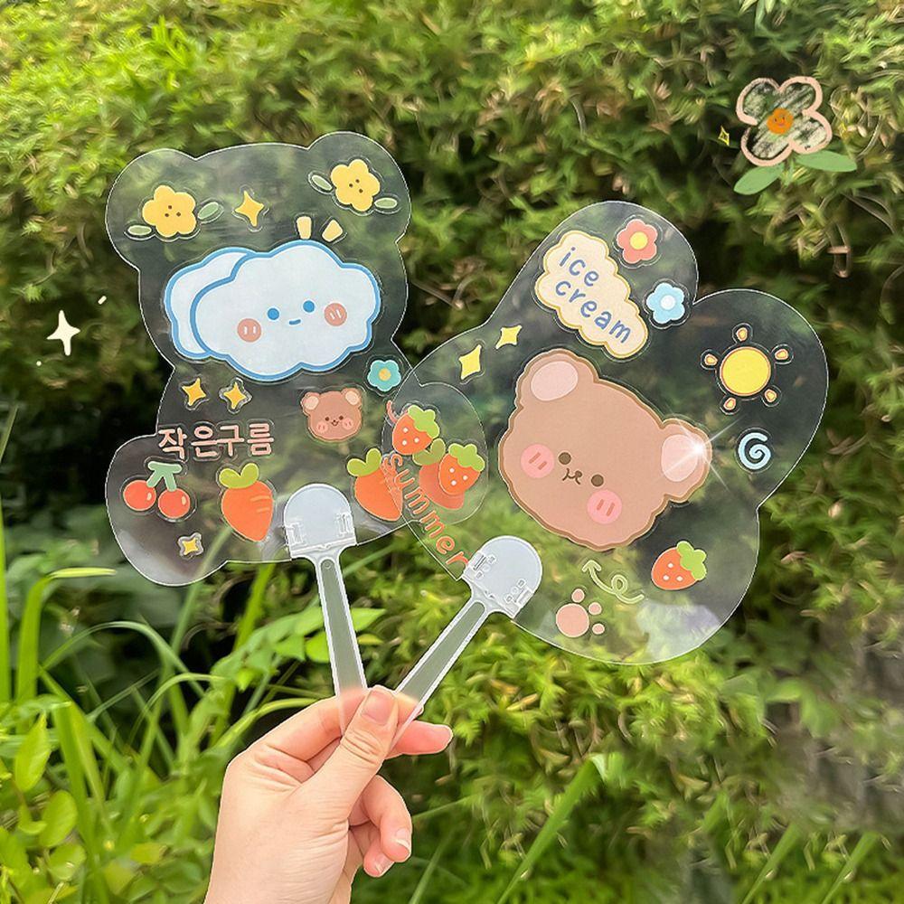 Поделки Прозрачные ручные веера DIY Граффити Веер Креативный DIY Чистый веер Детский сад