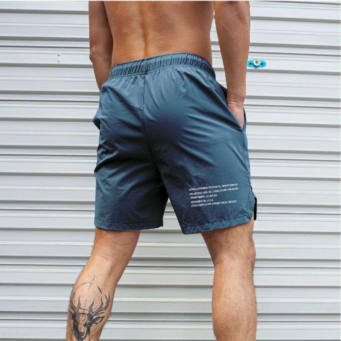 Мужские легкие быстросохнущие спортивные шорты с застежкой-шнурком