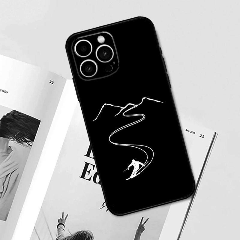 Лыжи Снег Сноуборд Чехол для лыж Для iPhone 17 Pro Max 14 13 12 11 15 16 Pro Max mini 15 Plus 16e 17 Air Чехол для телефона