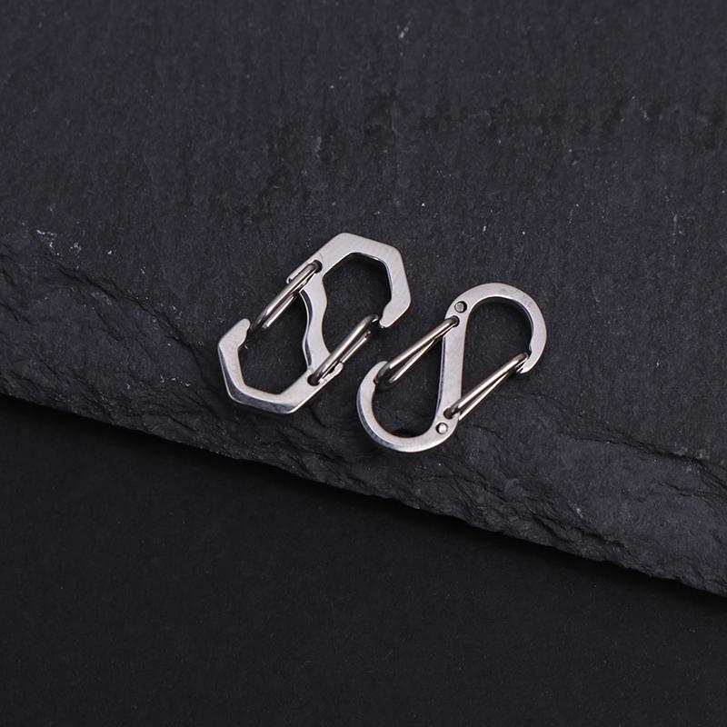 1Pc S Type Carabiner Metal Double Hooks Mini Keychain Lock Hook Anti-Theft Outdoor Camping Backpack Buckle Spring Snap Hooks