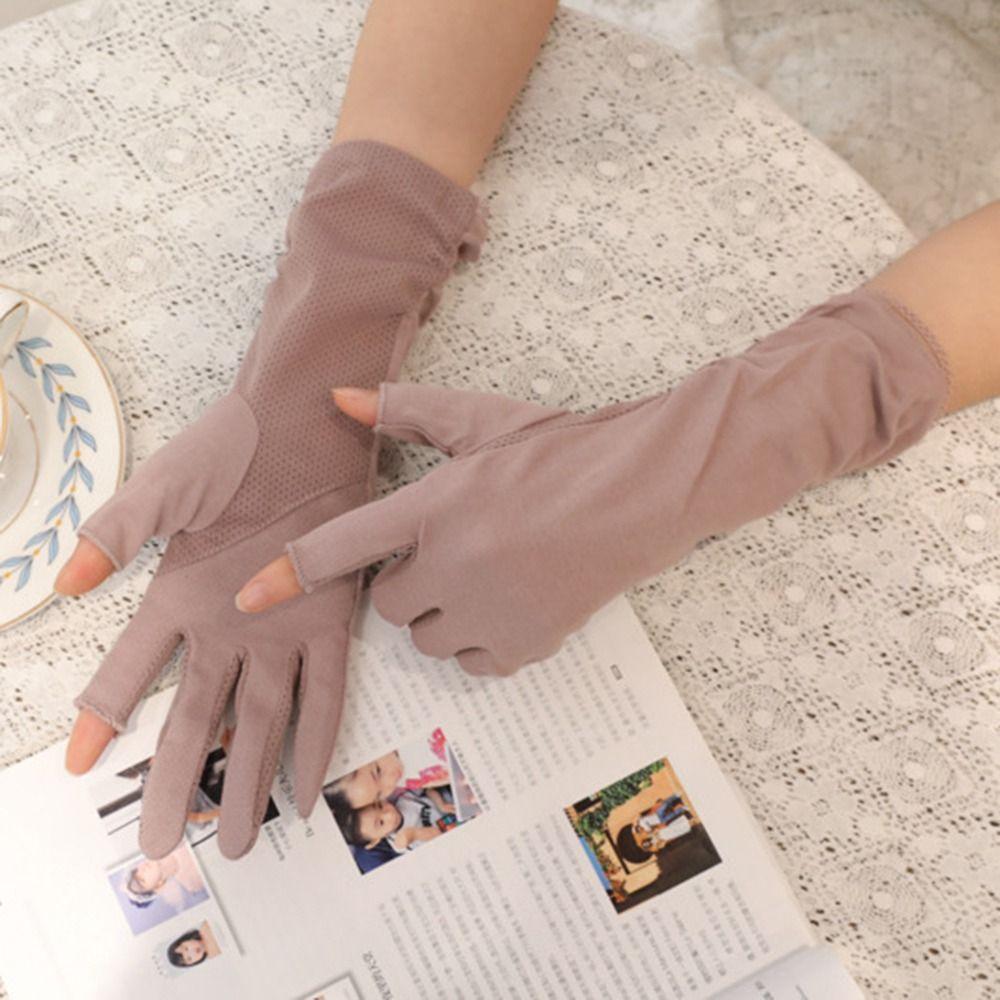 Женские солнцезащитные перчатки с защитой от УФ, тонкие летние перчатки-варежки для вождения, перчатки для защиты от солнца при езде, для улицы