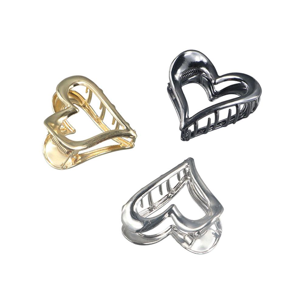 Zinc Zinc Alloy Ponytail Claw Clip Hollow Geometric Shark Clip Gifts Love Heart Metal Hair Claw Girl