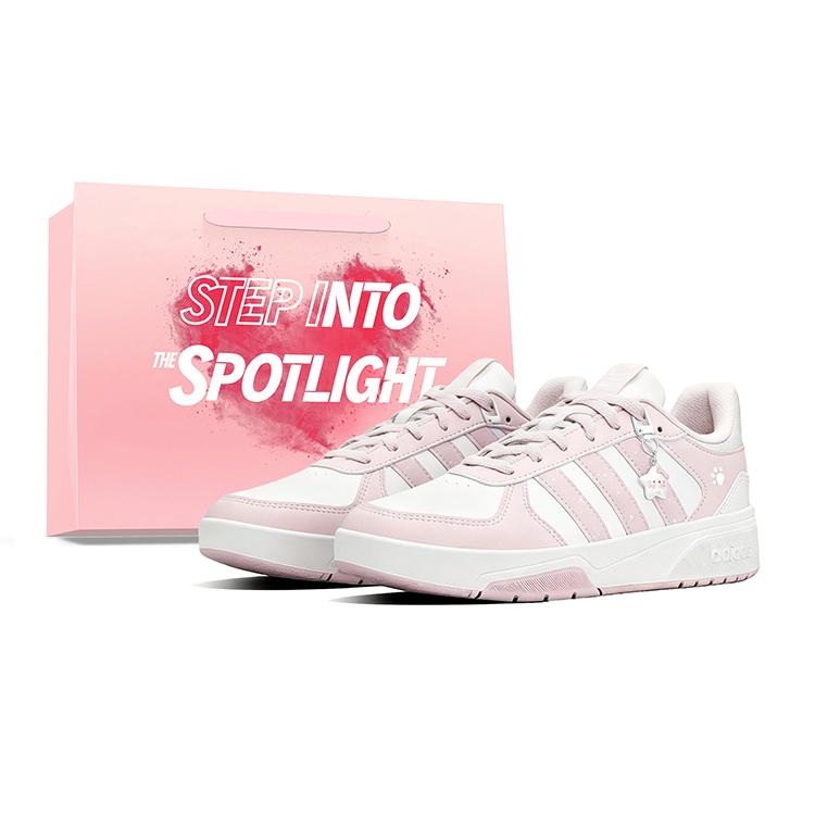 Adidas COURTBEAT Kitten Leather Skateboard Shoes Unisex White Pink KI6785(Team862-)