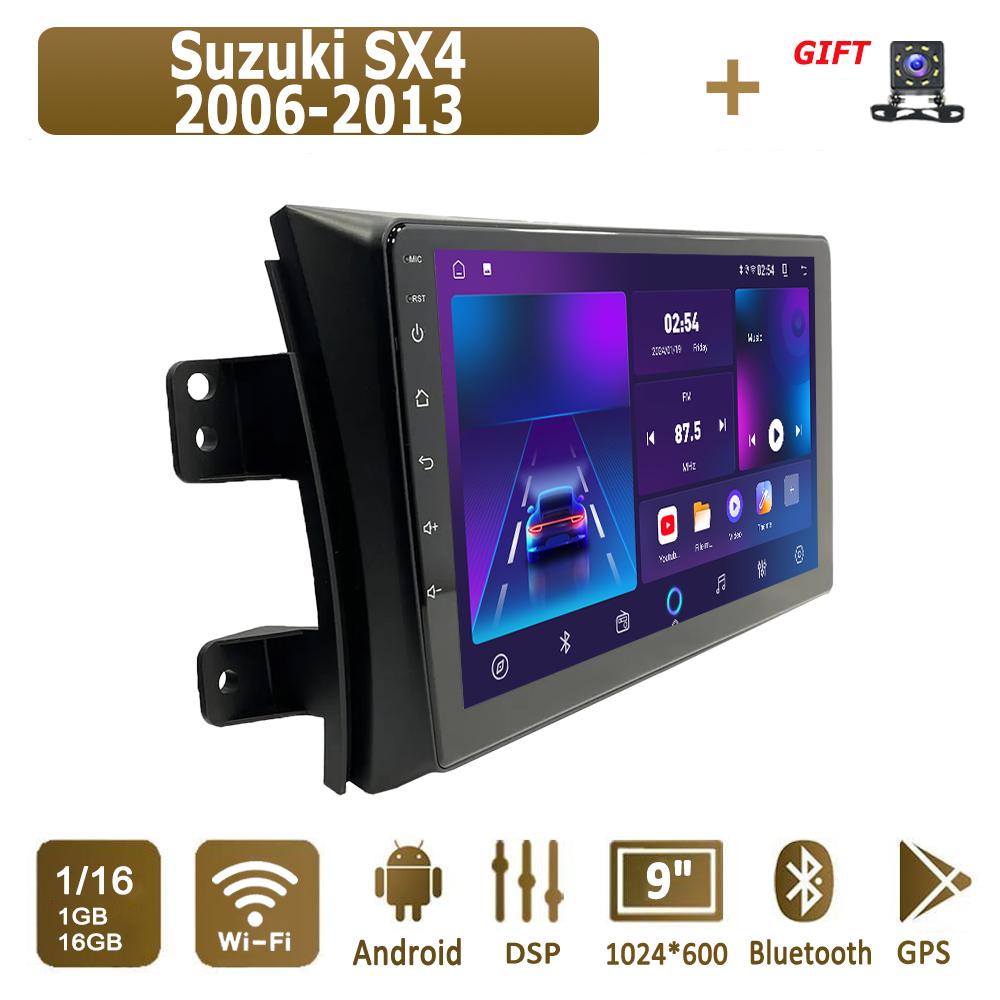 Android автомобильное радио для Suzuki SX4 2006-2013 мультимедийный проигрыватель головное устройство стерео GPS навигация BT WIFI 1+16 ГБ