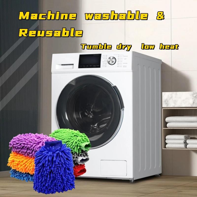 Рукавица для мытья автомобиля из микрофибры, двухсторонние перчатки из шенилла, ультраабсорбирующая губка для мытья автомобиля, не царапающая кожу, чистка автомобиля из микрофибры