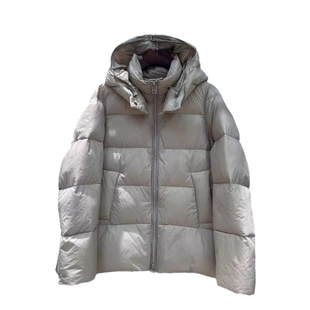 Big-name shopping malls in autumn and winter new A-shaped version loose hooded medium and long thickened down jackets women's tide