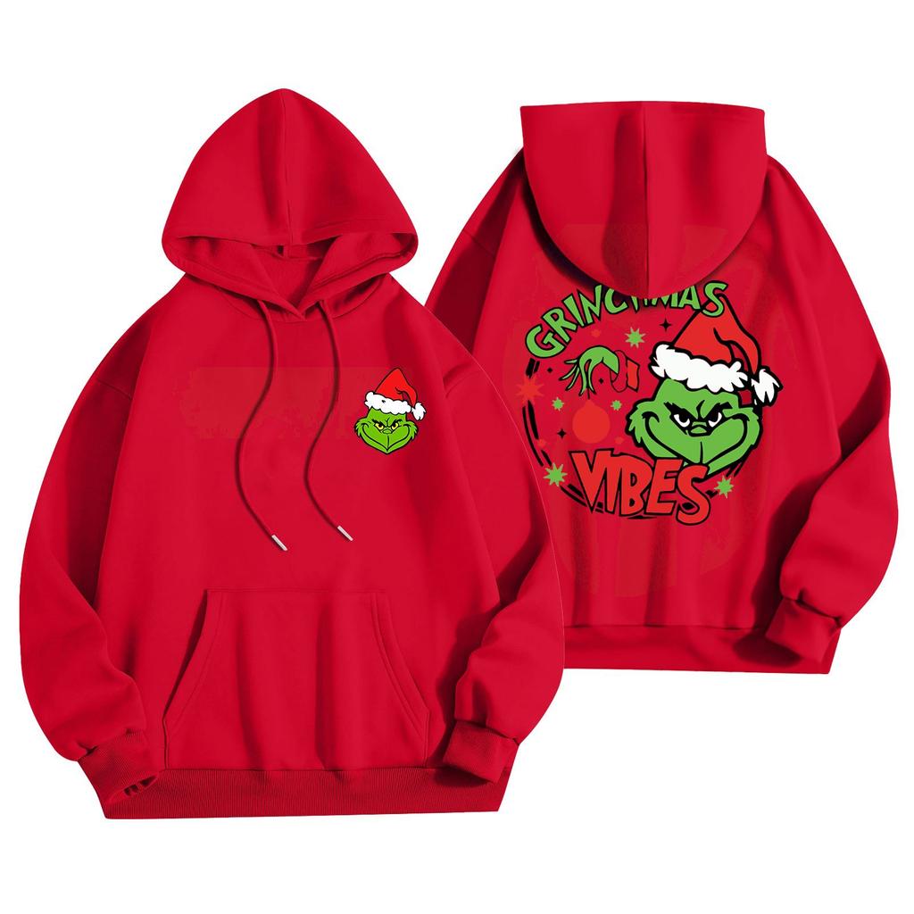 Женская мода, легкий женский свитер с длинными рукавами и карманами, рождественская толстовка с капюшоном