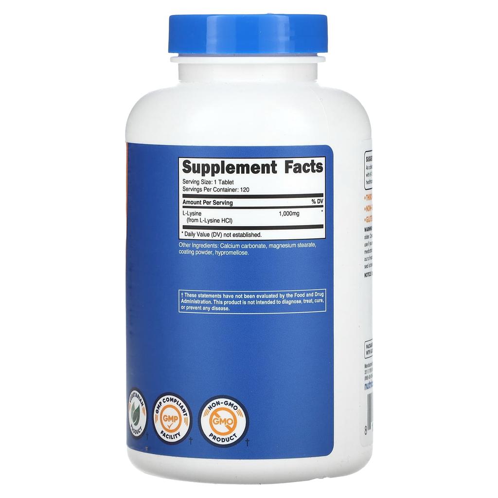 L-Lysine, 1,000Mg, 120 Tablets