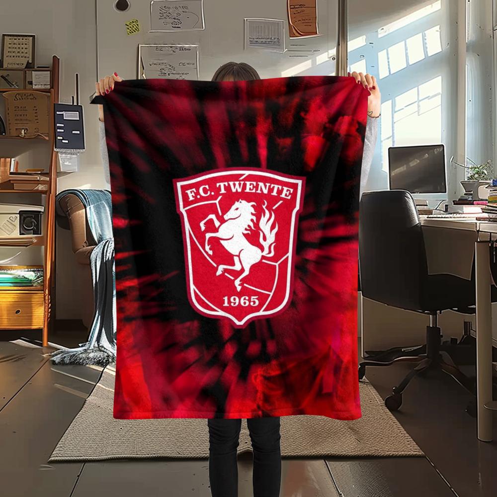 1PC Twente FC Print Flannel Blanket, High quality Comfortable for All Seasons, Home Decor, Warmth and Comfort, Perfect for Christmas Gifts